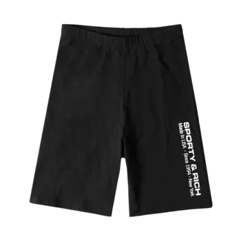 Шорты Sporty & Rich Logo Printed Fitted 'Black/White', черный