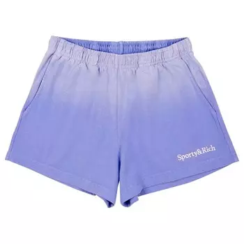 Шорты Sporty & Rich Serif Logo Embroidered Disco Shorts, цвет Dip Dye Blue/White