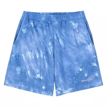 Шорты Sporty & Rich Serif Logo Embroidered Tie Dye Gym Short, синий