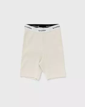 Шорты Sporty & Rich Serif Logo Ribbed Biker Short, кремовый
