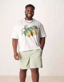 Шорты средней длины ASOS DESIGN вафельного цвета зеленого цвета