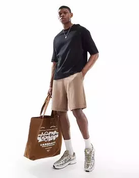 Шорты средней длины оверсайз ASOS DESIGN Essential светло-коричневого цвета