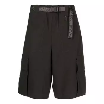 Шорты ss22 industrial solid color belt casual shorts black Off-White, серый