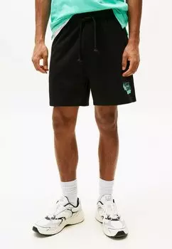 Шорты STACK LOGO RELAXED - Tracksuit bottoms Tommy Jeans, черный