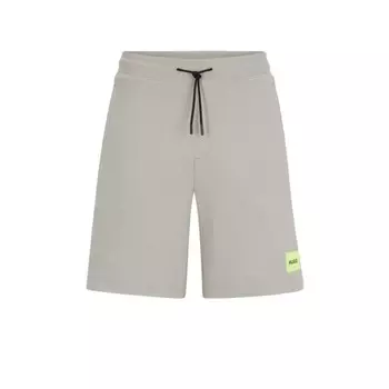 Шорты стандартного кроя из хлопковой махры с лейблом с логотипом Hugo, цвет Light Grey