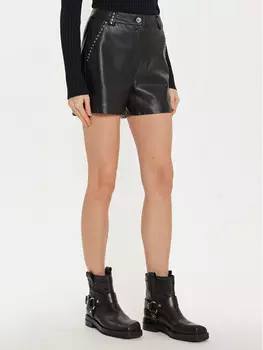 Шорты стандартного кроя из искусственной кожи Morgan, черный