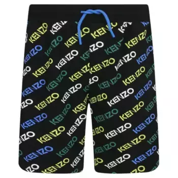 Шорты стандартного кроя Kenzo Kids, черный