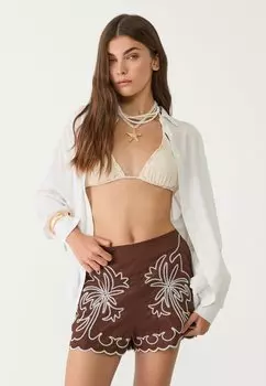 Шорты Stradivarius, темно-коричневый