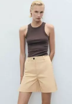 Шорты STRAIGHT PLEAT Mango, коричневый