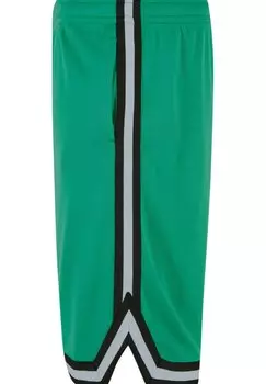 Шорты Stripes Urban Classics, папоротниково-зеленый черный белый