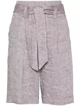 Шорты строгого кроя с поясом Peserico, коричневый