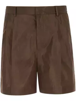 Шорты строгого кроя со складками VALENTINO GARAVANI, коричневый