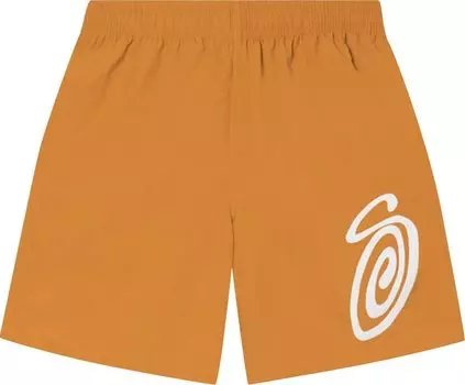 Шорты Stussy Curly S Water Short 'Curry', коричневый