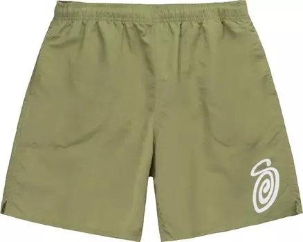 Шорты Stussy Curly S Water Short 'Sage', зеленый