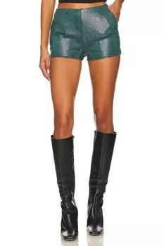 Шорты superdown Blaire Faux Suede Short, цвет Teal Snake
