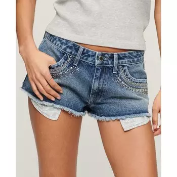 Шорты Superdry Diamante Embellish denim, синий