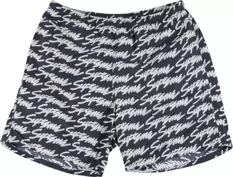 Шорты Supreme Signature Script Logo Water Short 'Black', черный