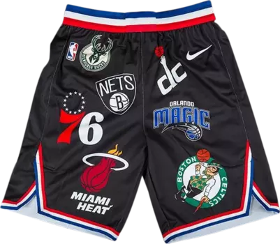Шорты Supreme x Nike x NBA Teams Authentic Shorts 'Black', черный