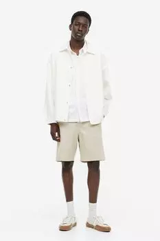 Шорты свободного кроя из смесового льна H&M, бежевый