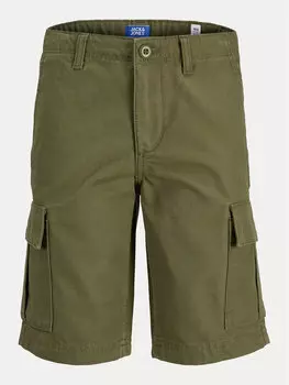 Шорты свободного кроя из ткани 12268381 Jack&Jones Junior, хаки