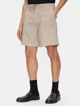Шорты свободного кроя из ткани 16097541 Selected Homme, бежевый