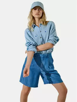 Шорты свободного кроя из ткани Charis 15337935 Only, синий