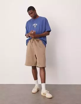 Шорты свободного покроя ASOS DESIGN плотностью 400 г/м бежевого цвета - BEIGE