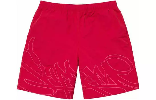 Шорты tag water shorts 'red' Supreme, красный