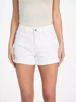 Шорты Tamar средней посадки с манжетами Guess Factory, цвет white destroy wash