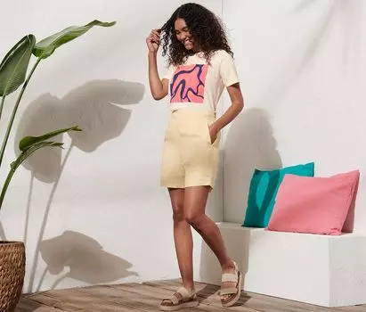 Шорты Tchibo, светло-желтого