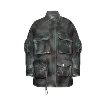 Шорты The Attico Fern Coat 'Stained Green Camo', зеленый