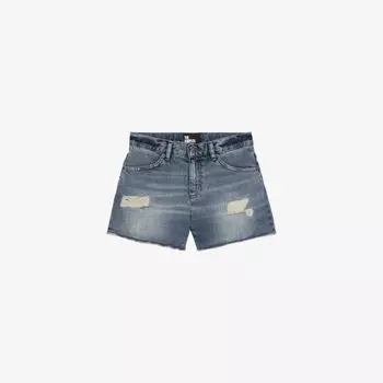 Шорты The Kooples с эффектом стирки и потертостями, голубой