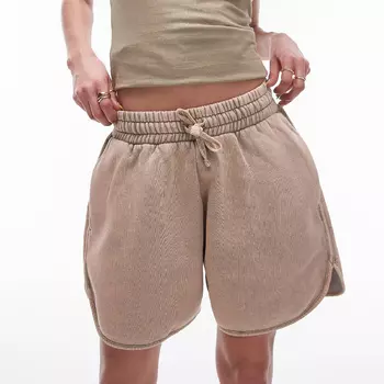 Шорты Topshop Acid Wash, серо-коричневый