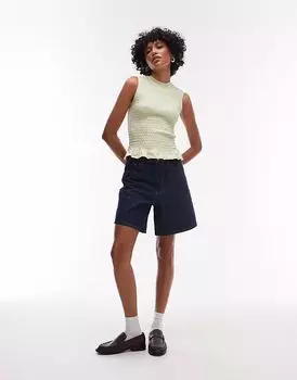 Шорты Topshop denim loose jort in rinse wash