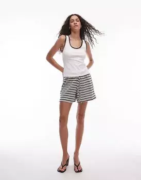 Шорты Topshop с текстурированной полоской в монохромном исполнении