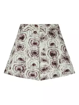 Шорты трапециевидной формы с принтом черепахи Genny, зеленый