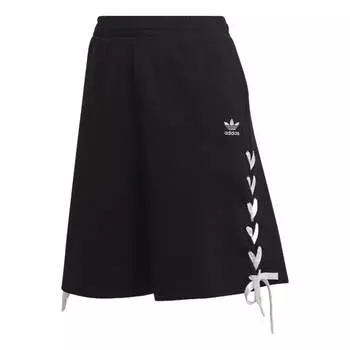 Шорты trefoil side striped elastic waist loose Adidas, черный