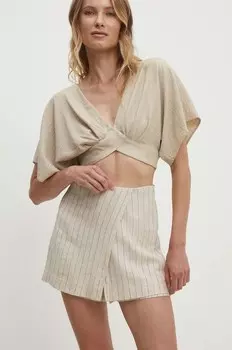Шорты-юбка Answear Lab, бежевый