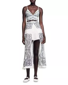 Шорты-юбка с бандана принтом Sandro, белый