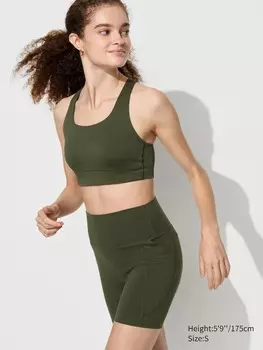 Шорты ultra stretch airism active shorts Uniqlo, зеленый