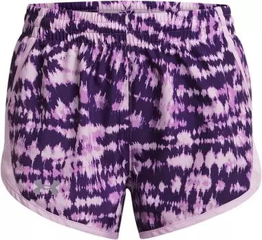 Шорты Under Armour Fly By Printed Shorts, цвет Provence Purple/Black/Reflective