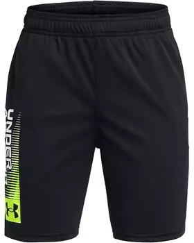 Шорты Under Armour Kids Tech Wordmark Shorts, цвет Black/High-Vis Yellow