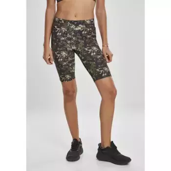 Шорты Urban Classics Cycling For High Waist Camo Tech, зеленый