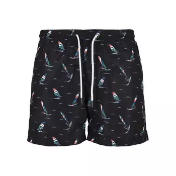 Шорты Urban Classics Swim Shorts Pattern, черный