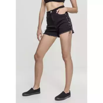Шорты Urban Classics Waist Denim Lace Up, черный