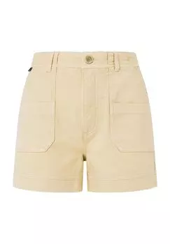 Шорты Валентина, боковые карманы, шлевки для ремня, женские Pepe Jeans, цвет Malt Beige