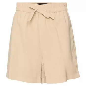 Шорты Vero Moda Carmen Loose Fit High Waist, бежевый