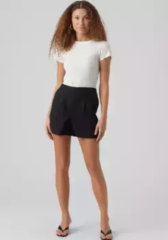 Шорты Vero Moda "VMJESMILO HW SHORTS WVN GA NOOS", с льном, черный