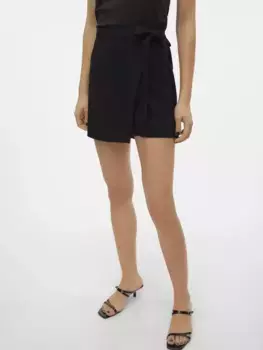 Шорты Vero Moda "VMMYMILO HW SKORT WVN GA", с льном, черный