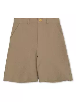 Шорты Versace Kids из ткани сирсакер, коричневый